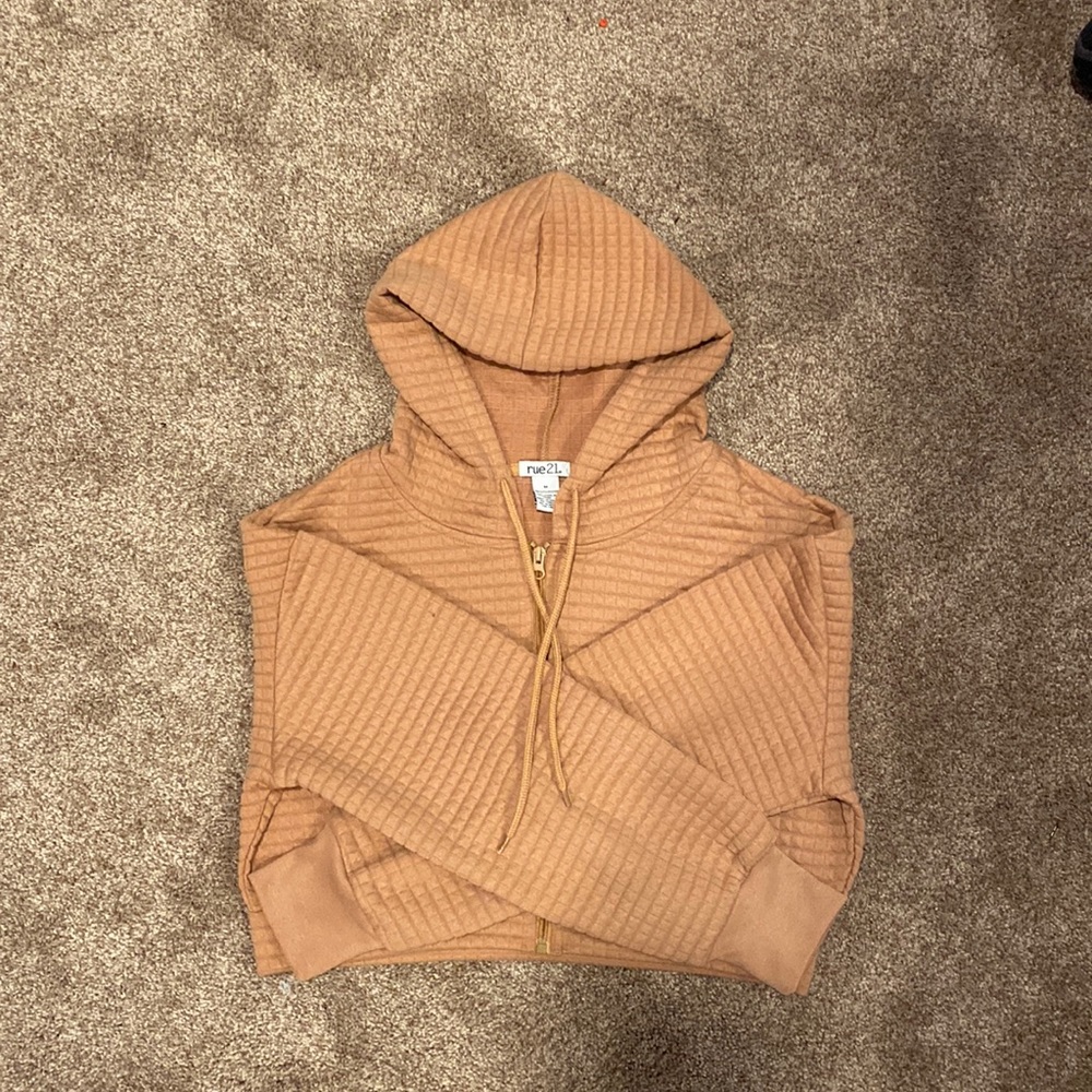 Tan cropped hoodie